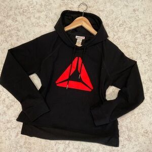 Reebok Men’s Black Crewneck Sweatshirt with Red Logo